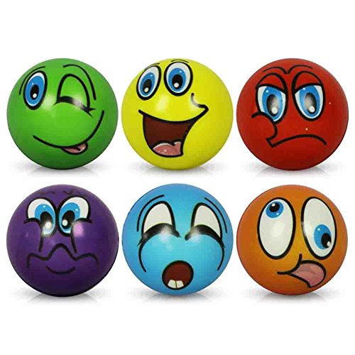 HC-Handel 6 x Stressball Streßball Knautschball Antistressball lustige Gesichter Softball Sortiert 6 cm von HC-Handel