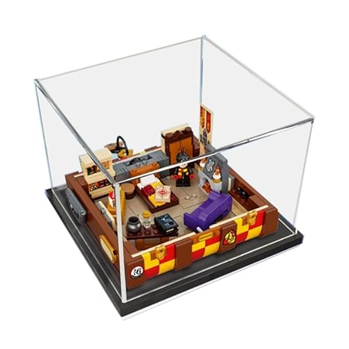 HCAEIOFJ Transparente Acryl-Vitrine für LEGO HP 76399, anwendbar für magische Kofferraumgepäck-Präsentationsbox, Geschenk (nur Vitrine) (schwarze Unterseite) von HCAEIOFJ