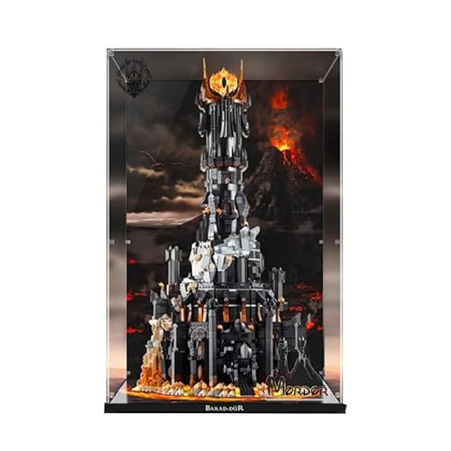 HCAEIOFJ Transparente Acryl-Vitrine für Lego 10333, anwendbar für den Herr der Ringe: Barad-dur entworfene Displaybox, Geschenk (nur Vitrine) (Design Box 1) von HCAEIOFJ