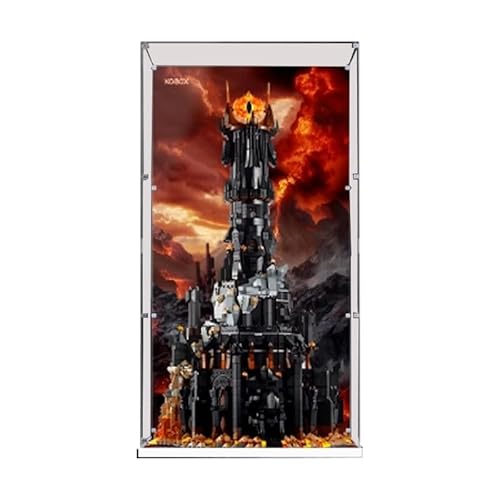 HCAEIOFJ Transparente Acryl-Vitrine für Lego 10333, anwendbar für den Herr der Ringe: Barad-dur entworfene Displaybox, Geschenk (nur Vitrine) (Design Box2) von HCAEIOFJ