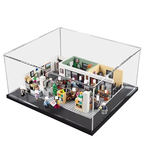 HCAEIOFJ Transparente Acryl-Vitrine für Lego 21336, anwendbar für die Büro-Displaybox, Geschenk (nur Vitrine) (schwarze Unterseite) von HCAEIOFJ