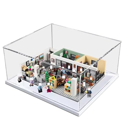 HCAEIOFJ Transparente Acryl-Vitrine für Lego 21336, anwendbar für die Büro-Displaybox, Geschenk (nur Vitrine) (weiße Unterseite) von HCAEIOFJ