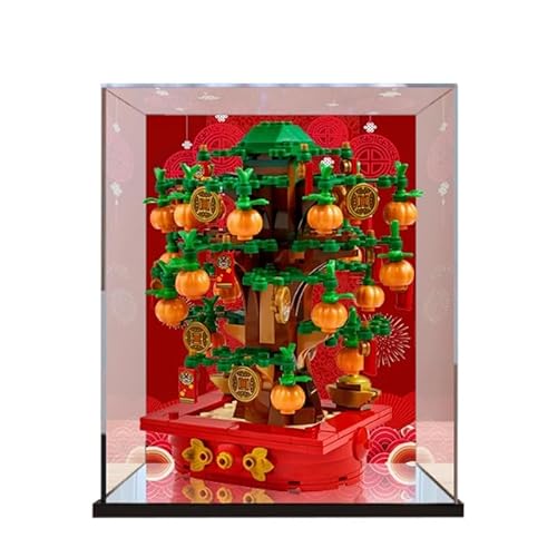 HCAEIOFJ Transparente Acryl-Vitrine für Lego 40648, anwendbar für Geldbaum-Design-Schaukasten, Geschenk (nur Vitrine) (Spiegel unten + Hintergrund) von HCAEIOFJ