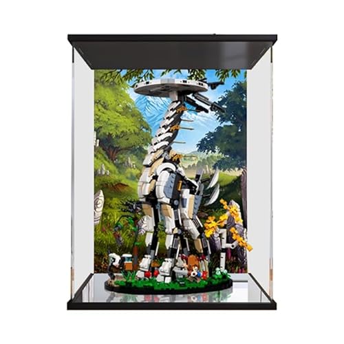 HCAEIOFJ Transparente Acryl-Vitrine für Lego 76989, anwendbar für Horizon Forbidden West: Tallneck entworfene Displaybox, Geschenk (nur Vitrine) (Spiegel unten + Hintergrund) von HCAEIOFJ