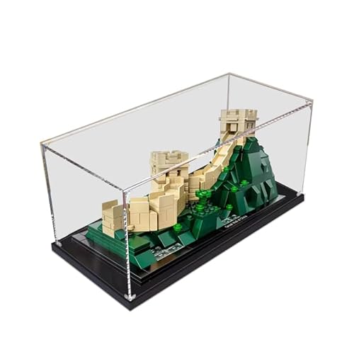 HCAEIOFJ Transparente Acryl-Vitrine für Lego Architecture 21041, anwendbar für Great Wall of China, entworfene Displaybox, Geschenk (nur Vitrine) (schwarze Unterseite 1) von HCAEIOFJ