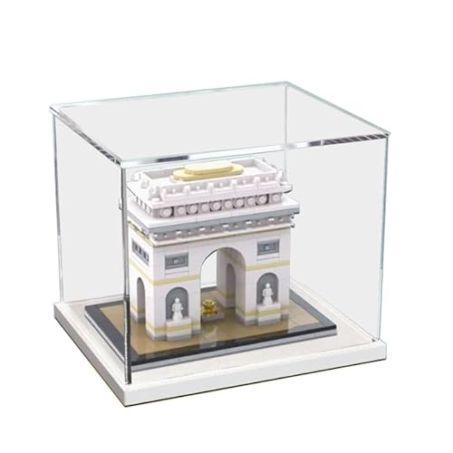 HCAEIOFJ Transparente Acryl-Vitrine für Lego Architecture Skyline 21036, anwendbar für Arc de Triomphe entworfene Displaybox, Geschenk (nur Vitrine) (weiße Unterseite 1) von HCAEIOFJ