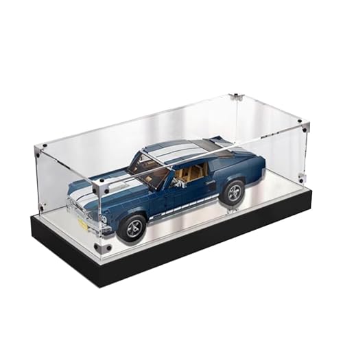 HCAEIOFJ Transparente Acryl-Vitrine für Lego Creator Expert 10265, anwendbar für Ford Mustang entworfene Displaybox, Geschenk (nur Vitrine) (hohe schwarze Unterseite) von HCAEIOFJ