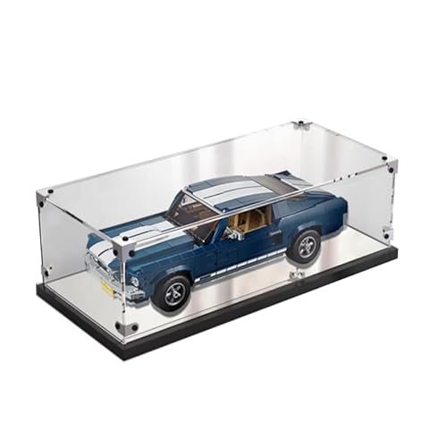 HCAEIOFJ Transparente Acryl-Vitrine für Lego Creator Expert 10265, anwendbar für Ford Mustang entworfene Displaybox, Geschenk (nur Vitrine) (schwarze Unterseite) von HCAEIOFJ