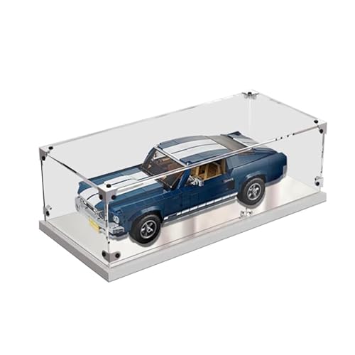 HCAEIOFJ Transparente Acryl-Vitrine für Lego Creator Expert 10265, anwendbar für Ford Mustang entworfene Displaybox, Geschenk (nur Vitrine) (weiße Unterseite) von HCAEIOFJ