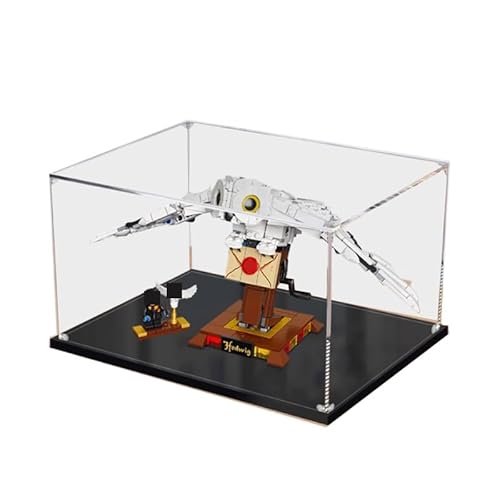 HCAEIOFJ Transparente Acryl-Vitrine für Lego HP 75979, anwendbar für Hedwig entworfene Displaybox, Geschenk (nur Vitrine) (schwarze Unterseite) von HCAEIOFJ