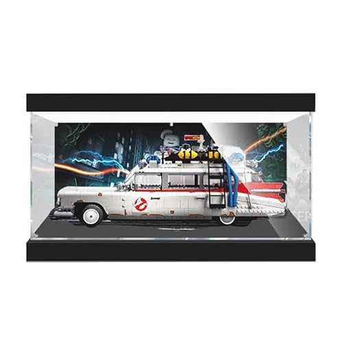 HCAEIOFJ Transparente Acryl-Vitrine für Lego Icons 10274, anwendbar für Ghostbusters ECTO-1 Auto-Displaybox, Geschenk (nur Vitrine) (Hintergrund + Oberlicht 1) von HCAEIOFJ