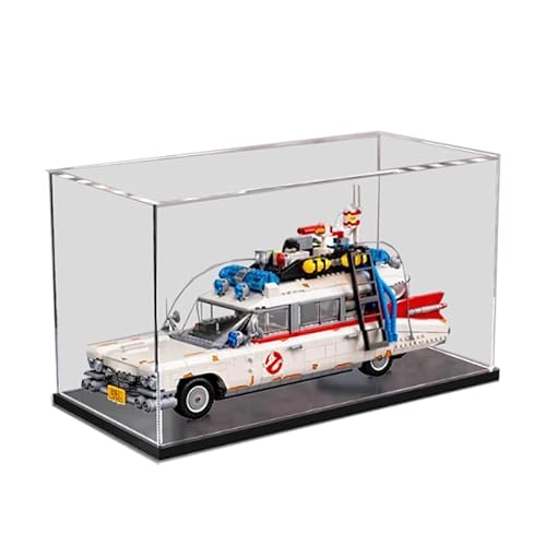 HCAEIOFJ Transparente Acryl-Vitrine für Lego Icons 10274, anwendbar für Ghostbusters ECTO-1 Auto-Displaybox, Geschenk (nur Vitrine) (schwarze Unterseite) von HCAEIOFJ