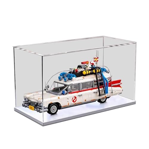 HCAEIOFJ Transparente Acryl-Vitrine für Lego Icons 10274, anwendbar für Ghostbusters ECTO-1 Auto-Displaybox, Geschenk (nur Vitrine) (weiße Unterseite) von HCAEIOFJ