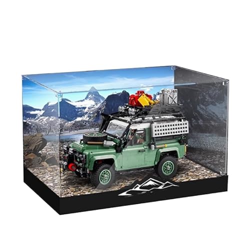 HCAEIOFJ Transparente Acryl-Vitrine für Lego Icons 10317, anwendbar für Land Rover Classic Defender 90, entworfene Displaybox, Geschenk (nur Vitrine) (Design Box2) von HCAEIOFJ