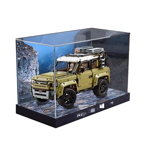 HCAEIOFJ Transparente Acryl-Vitrine für Lego Icons 10317, anwendbar für Land Rover Classic Defender 90, entworfene Displaybox, Geschenk (nur Vitrine) (hoch unten + Hintergrund) von HCAEIOFJ