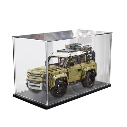 HCAEIOFJ Transparente Acryl-Vitrine für Lego Icons 10317, anwendbar für Land Rover Classic Defender 90, entworfene Displaybox, Geschenk (nur Vitrine) (schwarze Unterseite) von HCAEIOFJ