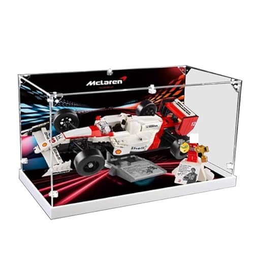 HCAEIOFJ Transparente Acryl-Vitrine für Lego-Icons 10330, anwendbar für Icons McLaren MP4/4 & Ayrton Senna F1 Rennwagen, entworfene Displaybox, Geschenk (nur Vitrine) (Design Box2) von HCAEIOFJ