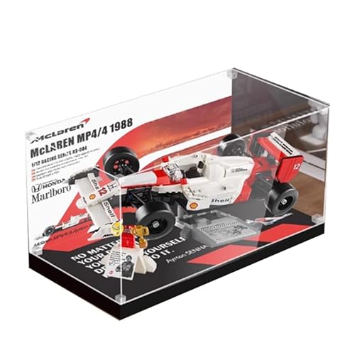 HCAEIOFJ Transparente Acryl-Vitrine für Lego Icons 10330, anwendbar für McLaren MP4/4 & Ayrton Senna Fahrzeug, entworfen Schaukasten (nur Vitrine) (Designbox 2) von HCAEIOFJ