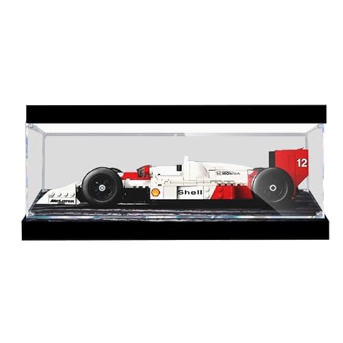 HCAEIOFJ Transparente Acryl-Vitrine für Lego Icons 10330, anwendbar für McLaren MP4/4 & Ayrton Senna Fahrzeug, entworfene Displaybox, Geschenk (nur Vitrine) (Hintergrund + Oberlicht 1) von HCAEIOFJ