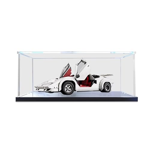 HCAEIOFJ Transparente Acryl-Vitrine für Lego-Icons 10337, anwendbar für Lamborgiini-Sportwagen, entworfene Displaybox, Geschenk (nur Vitrine) (schwarze Unterseite) von HCAEIOFJ