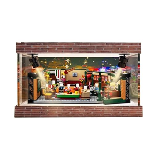 HCAEIOFJ Transparente Acryl-Vitrine für Lego Ideas 21319, anwendbar für Central Perk entworfene Displaybox, Geschenk (nur Vitrine) (Hintergrund + Oberlicht 3) von HCAEIOFJ