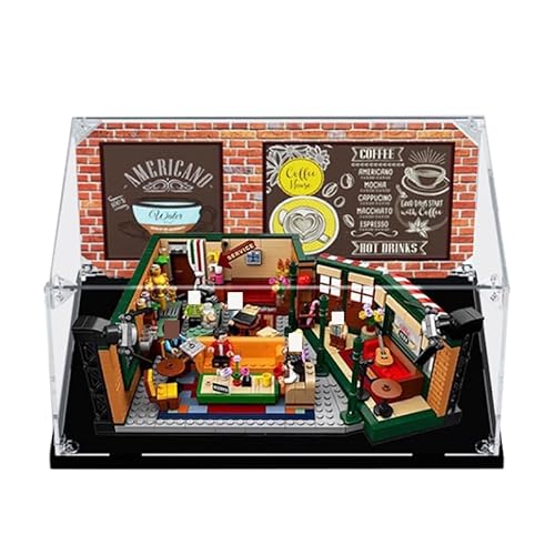 HCAEIOFJ Transparente Acryl-Vitrine für Lego Ideas 21319, anwendbar für Central Perk entworfene Displaybox, Geschenk (nur Vitrine) (schwarze Unterseite 2) von HCAEIOFJ