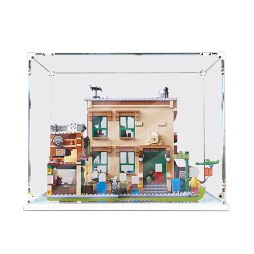 HCAEIOFJ Transparente Acryl-Vitrine für Lego Ideas 21324, anwendbar für die Sesamstraße entworfene Schaukasten, Geschenk (nur Vitrine) (weiße Unterseite) von HCAEIOFJ