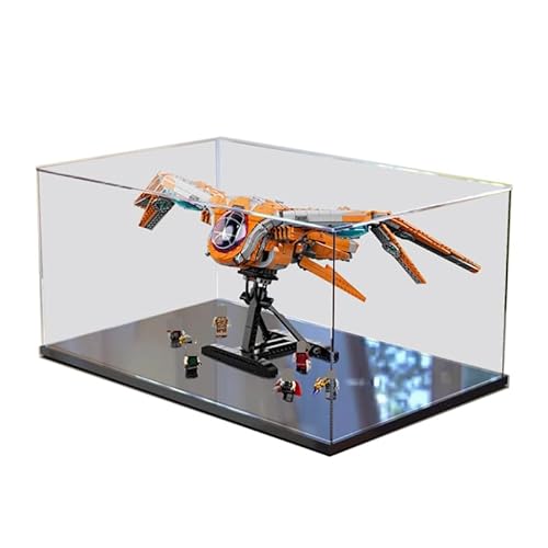 HCAEIOFJ Transparente Acryl-Vitrine für Lego Marve 76193, anwendbar für das Schiff der Wächter, große Displaybox, Geschenk (nur Vitrine) (schwarze Unterseite) von HCAEIOFJ