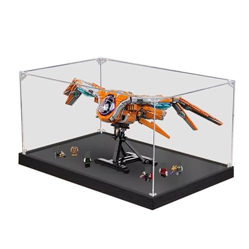 HCAEIOFJ Transparente Acryl-Vitrine für Lego Marve 76193, anwendbar für das Schiff der Wächter, große Displaybox, Geschenk (nur Vitrine) (schwarze Unterseite 2) von HCAEIOFJ