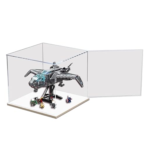 HCAEIOFJ Transparente Acryl-Vitrine für Lego Marve 76248, anwendbar für die Avengers Quinjet entworfene Displaybox, Geschenk (nur Vitrine) (weiße Unterseite) von HCAEIOFJ