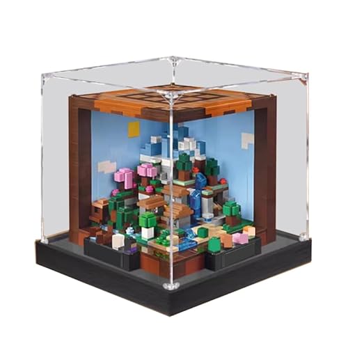 HCAEIOFJ Transparente Acryl-Vitrine für Lego Minecraft 21265, anwendbar für den Basteltisch, entworfene Displaybox, Geschenk (nur Vitrine) (schwarze Unterseite) von HCAEIOFJ