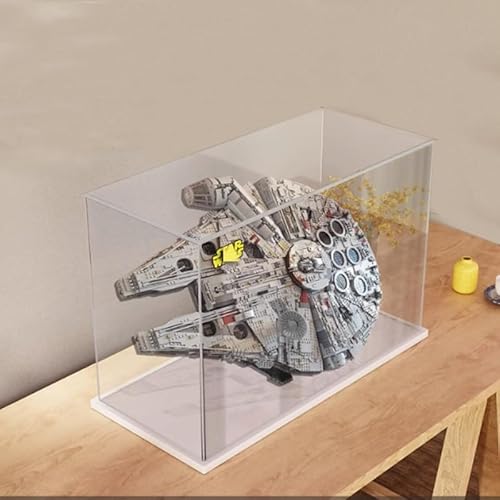 HCAEIOFJ Transparente Acryl-Vitrine für Lego SW 75192, anwendbar für Millennium Falcon entworfene Displaybox, Geschenk (nur Vitrine) (weiße Unterseite) von HCAEIOFJ