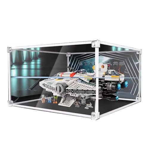 HCAEIOFJ Transparente Acryl-Vitrine für Lego SW 75357, anwendbar für Ghost & Phantom II Schaukasten, Geschenk (nur Vitrine) (Box mit legiertem Rand) von HCAEIOFJ