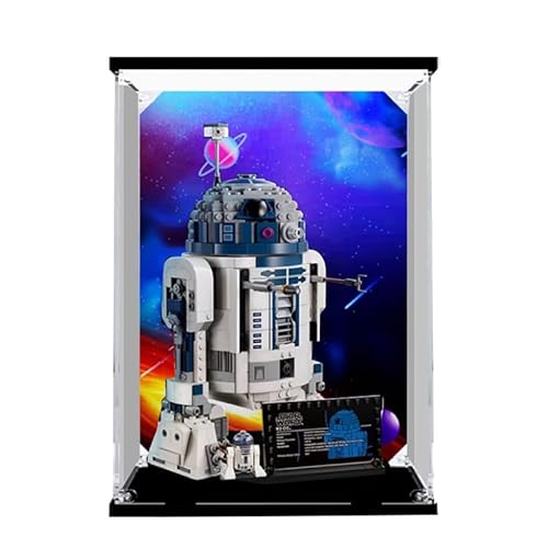 HCAEIOFJ Transparente Acryl-Vitrine für Lego SW 75379, anwendbar für R2-D2 Robet Car Display Box Geschenk (nur Vitrine) (Hintergrund + Oberlicht 1) von HCAEIOFJ