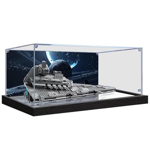 HCAEIOFJ Transparente Acryl-Vitrine für Lego SW 75394, anwendbar für imperiale Sternenzerstörer, entworfene Displaybox, Geschenk (nur Vitrine) (Spiegel unten + Hintergrund) von HCAEIOFJ