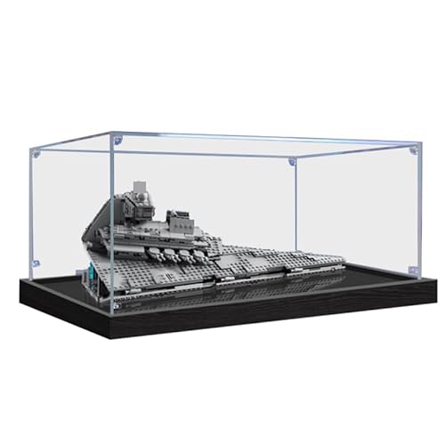 HCAEIOFJ Transparente Acryl-Vitrine für Lego SW 75394, anwendbar für imperiale Sternenzerstörer, entworfene Displaybox, Geschenk (nur Vitrine) (schwarze Unterseite 1) von HCAEIOFJ