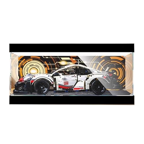 HCAEIOFJ Transparente Acryl-Vitrine für Lego Technic 42096, anwendbar für Porsche 911 RSR Rennwagen-Schaukasten, Geschenk (nur Vitrine) (Hintergrund + Oberlicht) von HCAEIOFJ