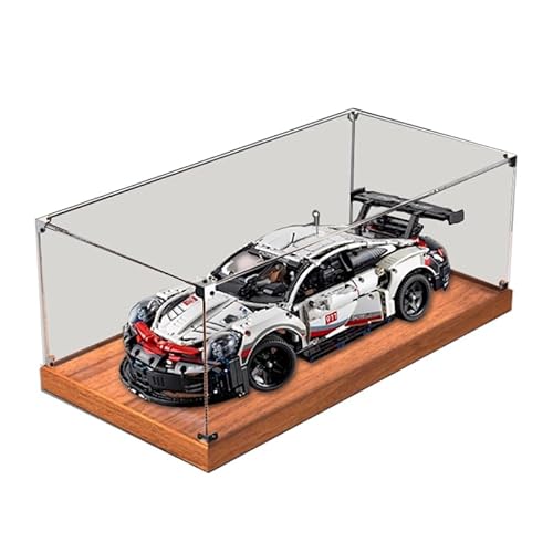 HCAEIOFJ Transparente Acryl-Vitrine für Lego Technic 42096, anwendbar für Porsche 911 RSR Rennwagen-Schaukasten, Geschenk (nur Vitrine) (Holzunterseite) von HCAEIOFJ