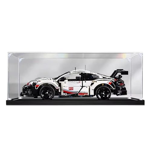 HCAEIOFJ Transparente Acryl-Vitrine für Lego Technic 42096, anwendbar für Porsche 911 RSR Rennwagen-Schaukasten, Geschenk (nur Vitrine) (schwarze Unterseite 1) von HCAEIOFJ