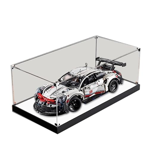 HCAEIOFJ Transparente Acryl-Vitrine für Lego Technic 42096, anwendbar für Porsche 911 RSR Rennwagen-Schaukasten, Geschenk (nur Vitrine) (schwarze Unterseite 2) von HCAEIOFJ