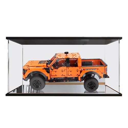 HCAEIOFJ Transparente Acryl-Vitrine für Lego Technic 42126, anwendbar für Ford F-150 Raptor Pickup Truck, Design-Displaybox, Geschenk (nur Vitrine) (Spiegel unten) von HCAEIOFJ