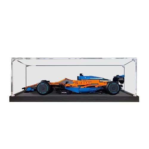 HCAEIOFJ Transparente Acryl-Vitrine für Lego Technic 42141, anwendbar für McLaren Formel 1 entworfene Displaybox, Geschenk (nur Vitrine) (schwarze Unterseite) von HCAEIOFJ