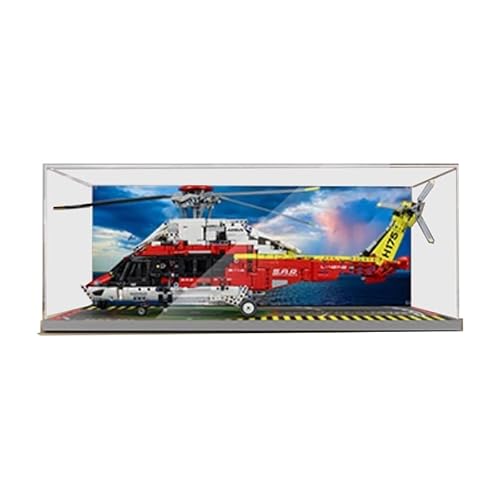 HCAEIOFJ Transparente Acryl-Vitrine für Lego Technic 42145, anwendbar für Airbus H175 Rettungshubschrauber, entworfene Displaybox, Geschenk (nur Vitrine) (Design Box1) von HCAEIOFJ