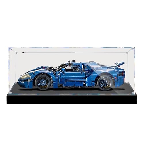 HCAEIOFJ Transparente Acryl-Vitrine für Lego Technic 42154, anwendbar für Ford GT Displaybox, Geschenk (nur Vitrine) (schwarze Unterseite) von HCAEIOFJ