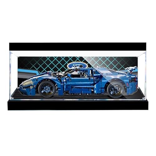 HCAEIOFJ Transparente Acryl-Vitrine für Lego Technic 42154, anwendbar für Ford GT Schaukasten, Geschenk (nur Vitrine) (Hintergrund + Oberlicht) von HCAEIOFJ