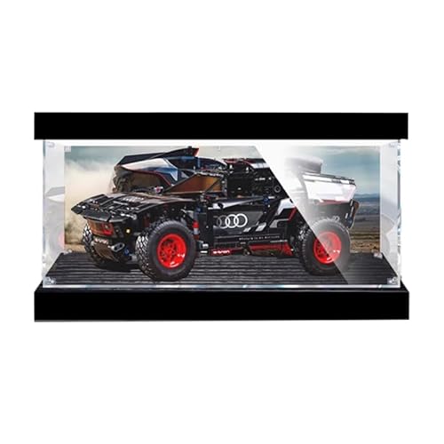 HCAEIOFJ Transparente Acryl-Vitrine für Lego Technic 42160, anwendbar für Audi RS Q e-tron entworfene Displaybox, Geschenk (nur Vitrine) (Hintergrund + Oberlicht) von HCAEIOFJ