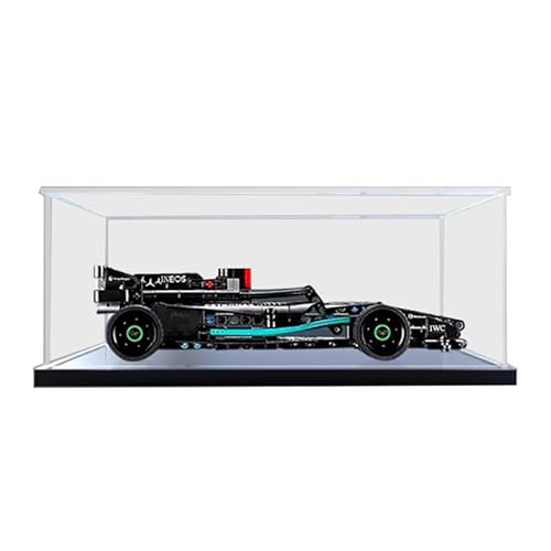 HCAEIOFJ Transparente Acryl-Vitrine für Lego Technic 42165, anwendbar für Mercedes-AMG F1 W14 E Performance Rennwagen entworfene Displaybox Geschenk (nur Vitrine) (schwarze Unterseite) von HCAEIOFJ