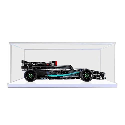 HCAEIOFJ Transparente Acryl-Vitrine für Lego Technic 42165, anwendbar für Mercedes-AMG F1 W14 E Performance Rennwagen entworfene Displaybox Geschenk (nur Vitrine) (weiße Unterseite) von HCAEIOFJ