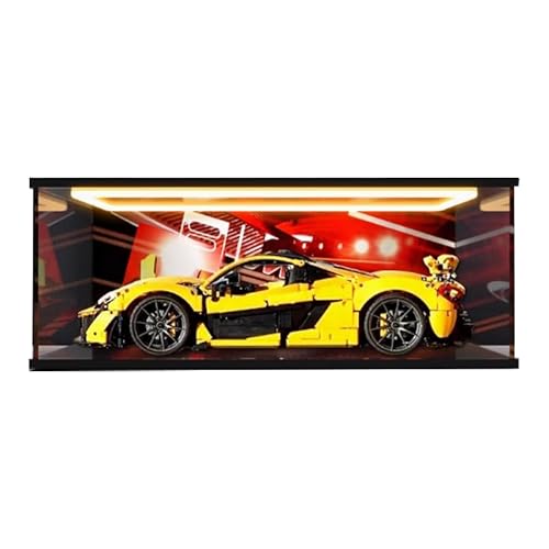 HCAEIOFJ Transparente Acryl-Vitrine für Lego Technic 42172, anwendbar für McLaren P1 Hypercar, entworfene Displaybox, Geschenk (nur Vitrine) (Hintergrund + Oberlicht) von HCAEIOFJ