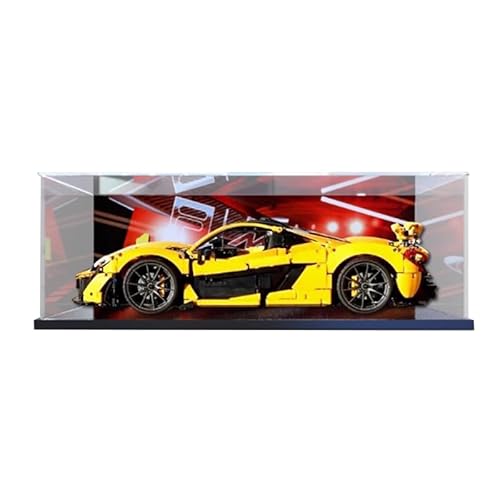 HCAEIOFJ Transparente Acryl-Vitrine für Lego Technic 42172, anwendbar für McLaren P1 Hypercar, entworfene Displaybox, Geschenk (nur Vitrine) (schwarze Unterseite + Hintergrund) von HCAEIOFJ